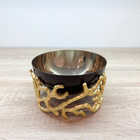 Gold and black small bowl