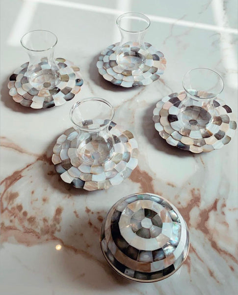 Mother of pearl tea cups Set