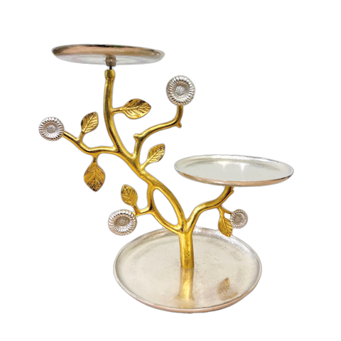 Three layers gold and silver color stand