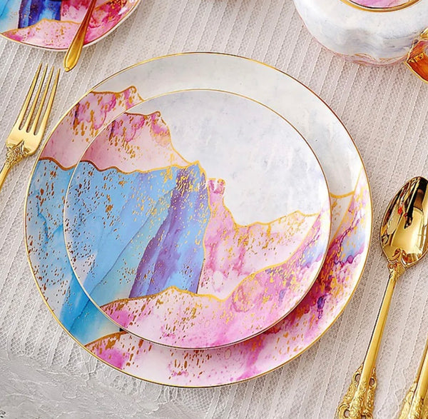 Pink and blue marble tea/ coffee set