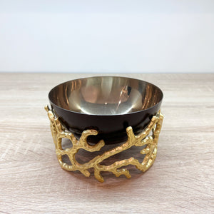 Gold and black small bowl