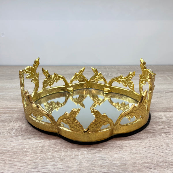 Gold and mirror decoration tray