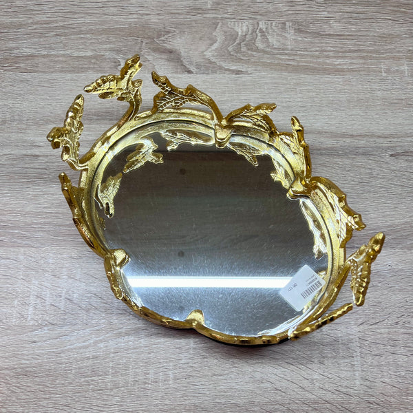 Gold and mirror decoration tray