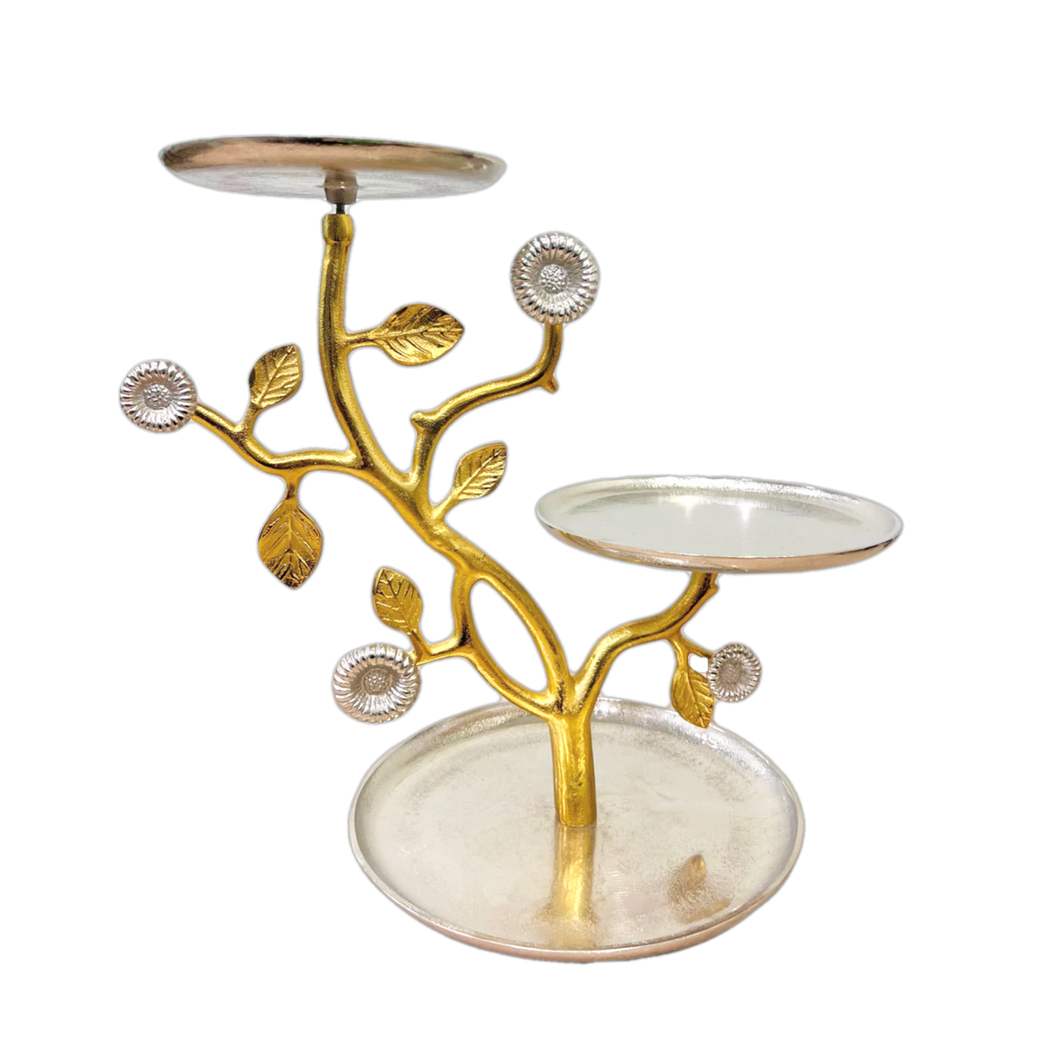 Three layers gold and silver color stand